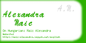 alexandra maic business card